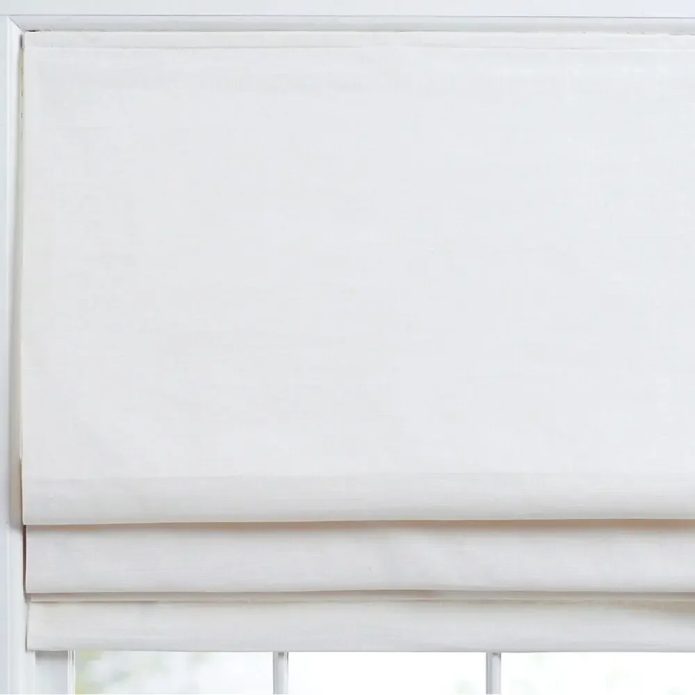 Pottery Barn Roman Cordless Shade Emery Linen Cotton White 36